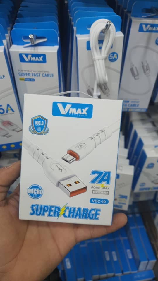 USB CABLE    7A / MICRO / SUPER FAST    وصلة في ماكس سامسونغ سوبر فاست 7 امبير     V MAX    VDC 10